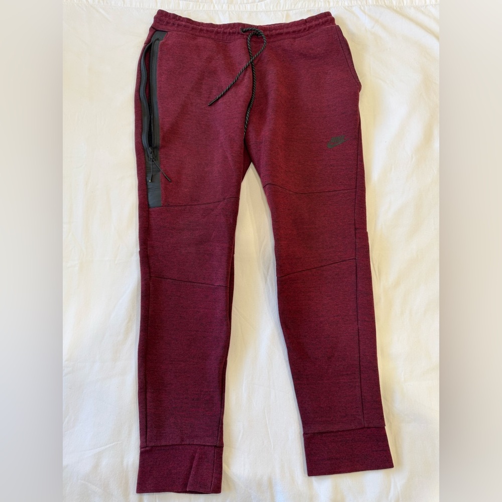 Nike Maroon Men Joggers with Charcoal Details